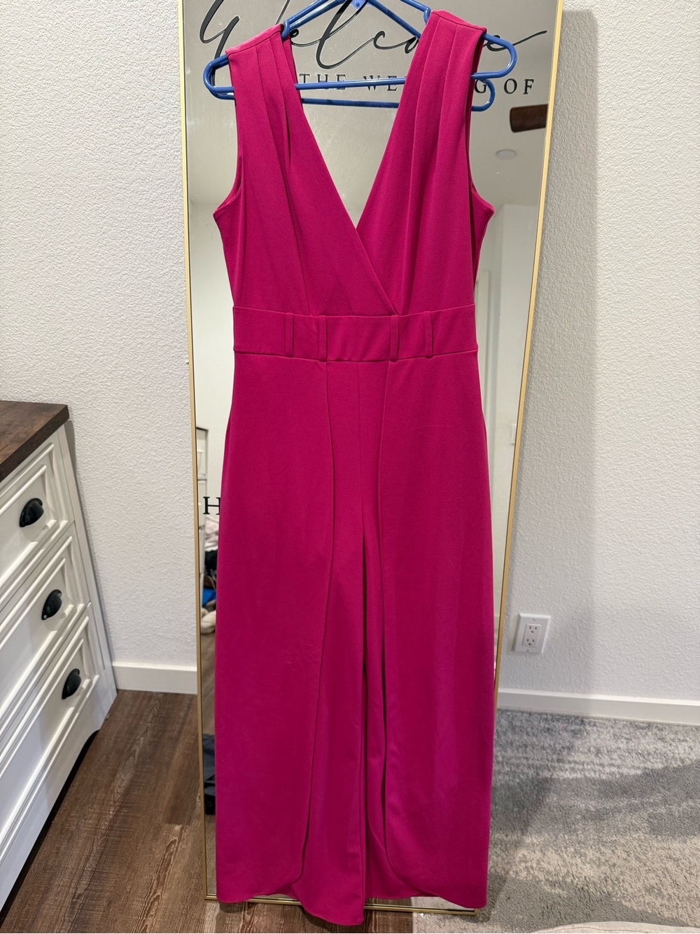 Shelby & Palmer Hot Pink Sleeveless V-Neck Jumpsuit